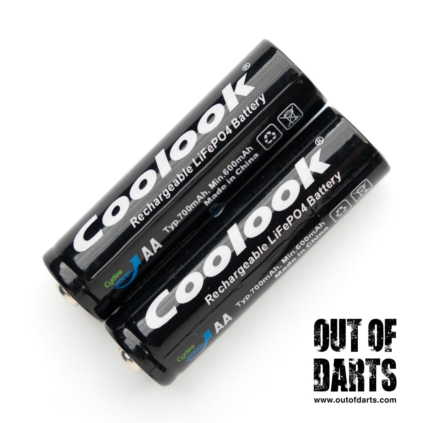 Coolook 700mAh LFP 14500 Battery 2-pack (AA-sized rechargeable)