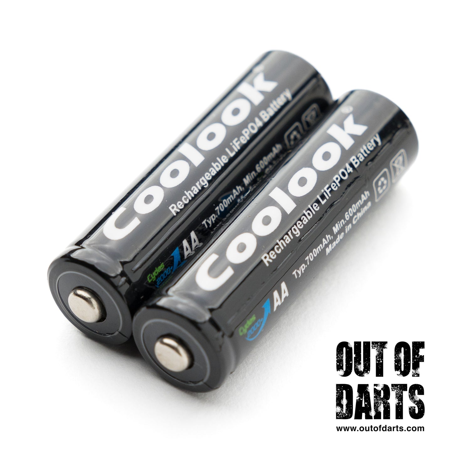 Coolook 700mAh LFP 14500 Battery 2-pack (AA-sized rechargeable)