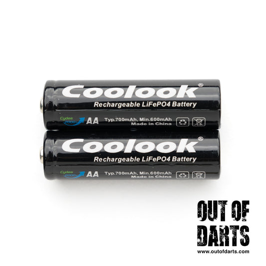 Coolook 700mAh LFP 14500 Battery 2-pack (AA-sized rechargeable)