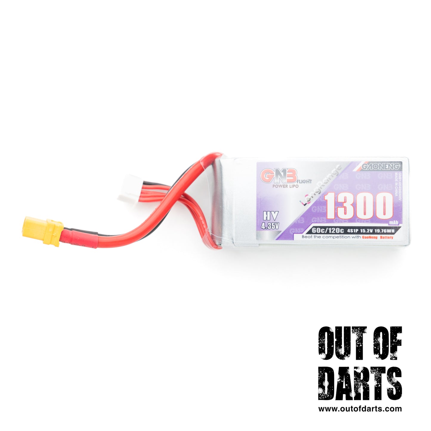 GNB 1300mAh 4S 60C LiHV High-Voltage LiPo (XT60) For Momentum and SBF
