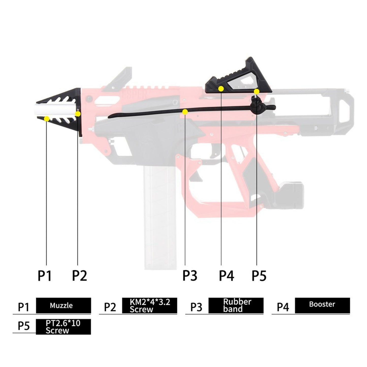 Worker Esper Rear Prime Conversion Kit (Model B to A) CLOSEOUT