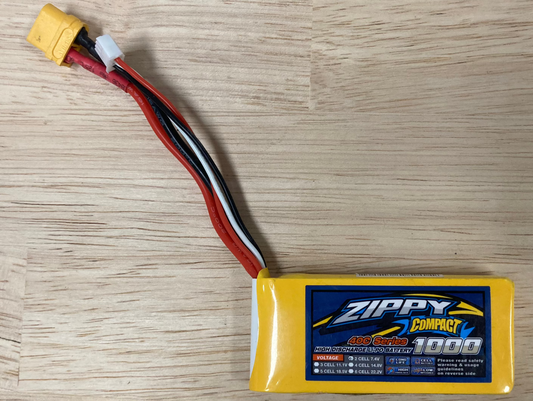 Zippy 2s 1000mAh 40c LiPo pack (XT-60 connector)