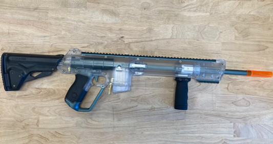 Fully Assembled Worker Harrier Clear Edition Blaster With Sabre Parts
