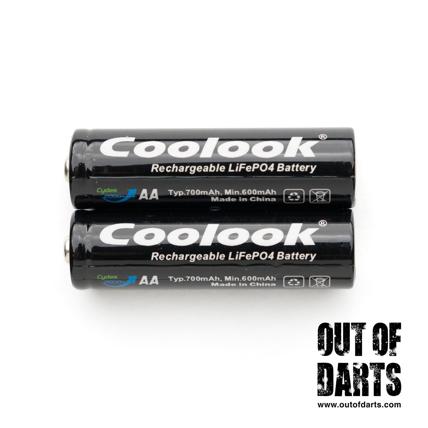 Coolook LFP 14500 battery 2-pack (AA sized Lithium rechargeable)