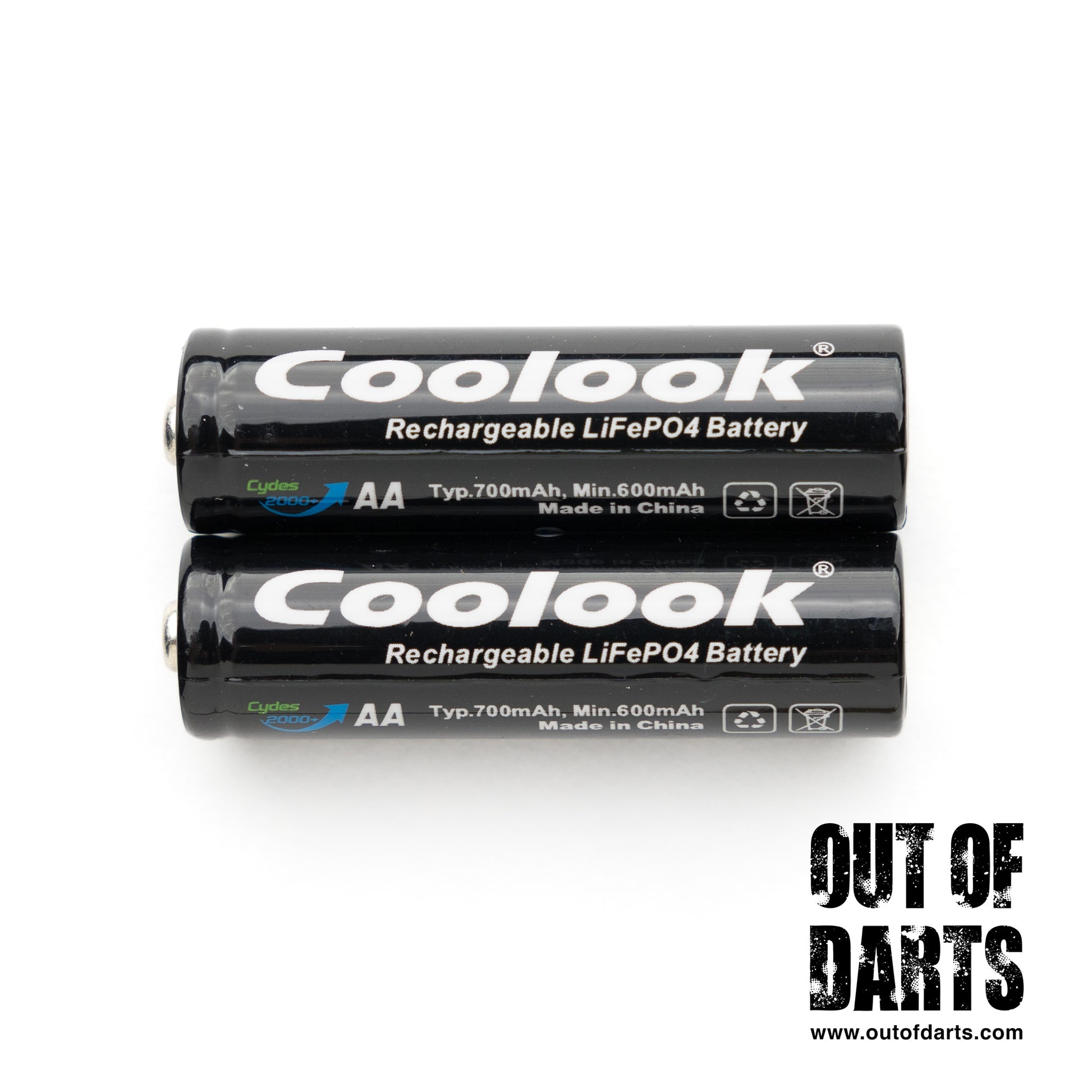 Coolook LFP 14500 battery 2-pack (AA sized Lithium rechargeable) – Out of  Darts