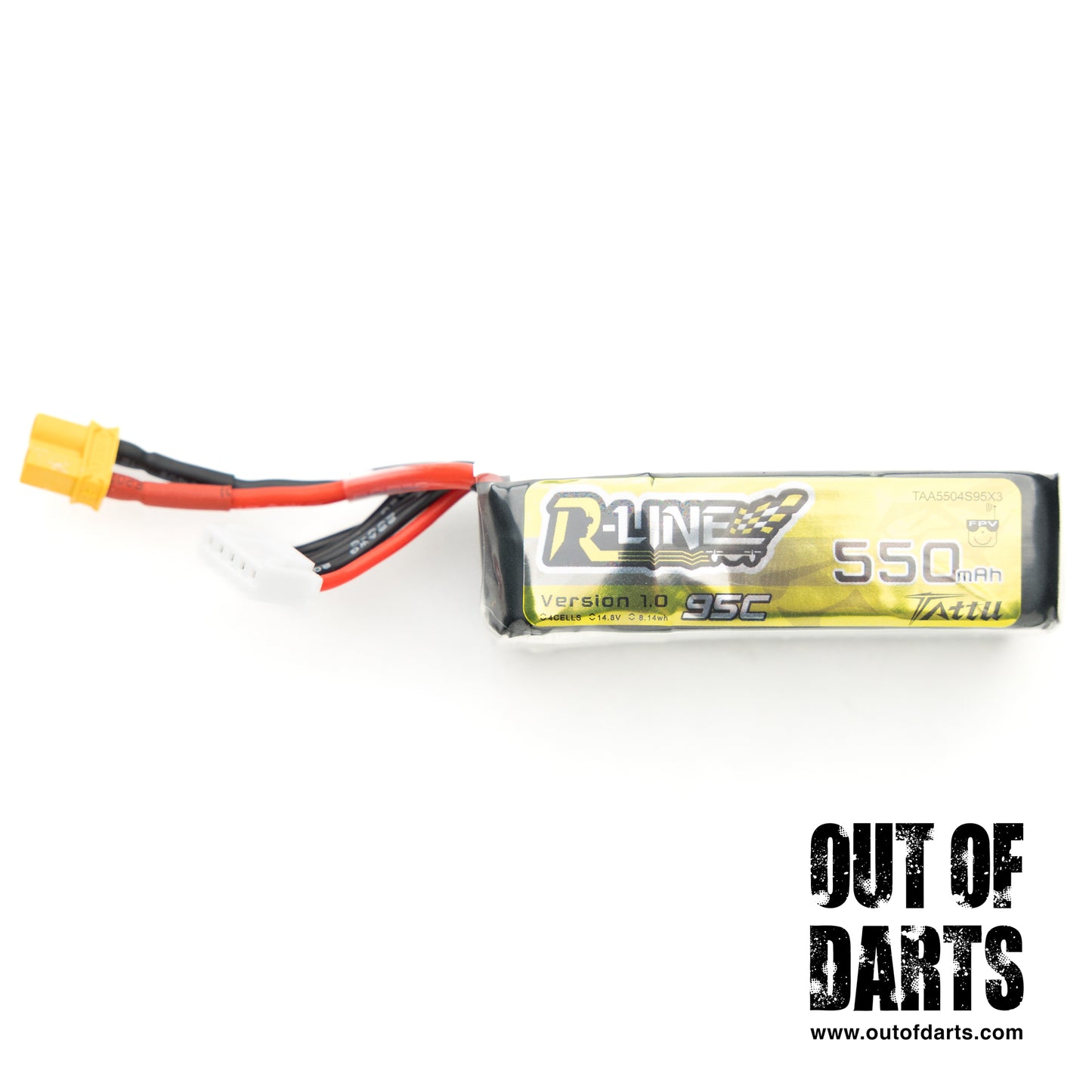 Tattu R-Line 550mAh 95C 4S LiPo Pack (XT-30) For Diana