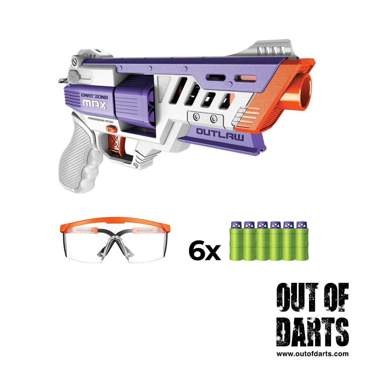 Dart Zone Max Nitroshot+ Outlaw Hammer-Prime Blaster (Purple)