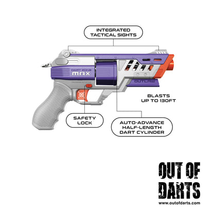 Dart Zone Max Nitroshot+ Outlaw Hammer-Prime Blaster (Purple)
