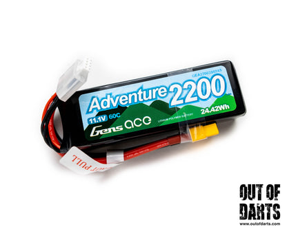 Gens Ace Adventure 3S 2200mAh 60C Lipo Pack (XT60)