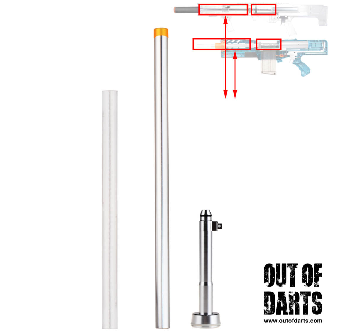 Worker Short Dart Tube Kit for Longshot / Terminator (Two Color Options)