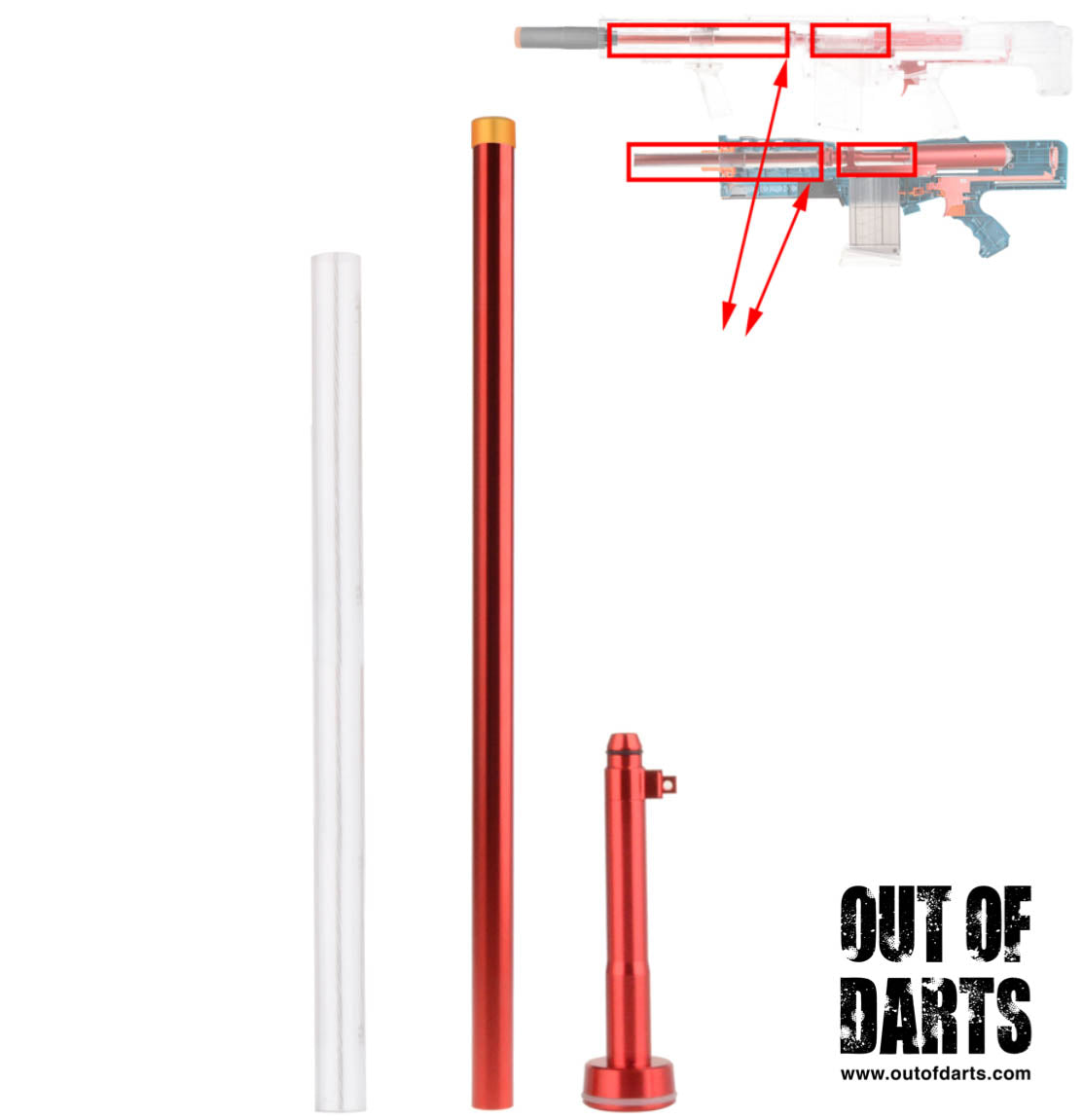 Worker Short Dart Tube Kit for Longshot / Terminator (Two Color Options) CLOSEOUT