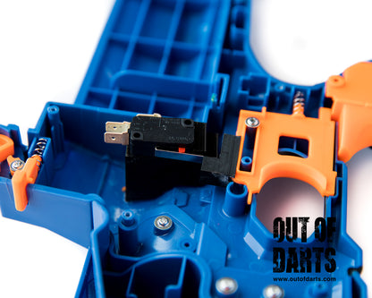 Nerf mod Nemesis Switch Mounting Plate 3d Printed (Ideal Trigger Switch Placement) - Out of Darts