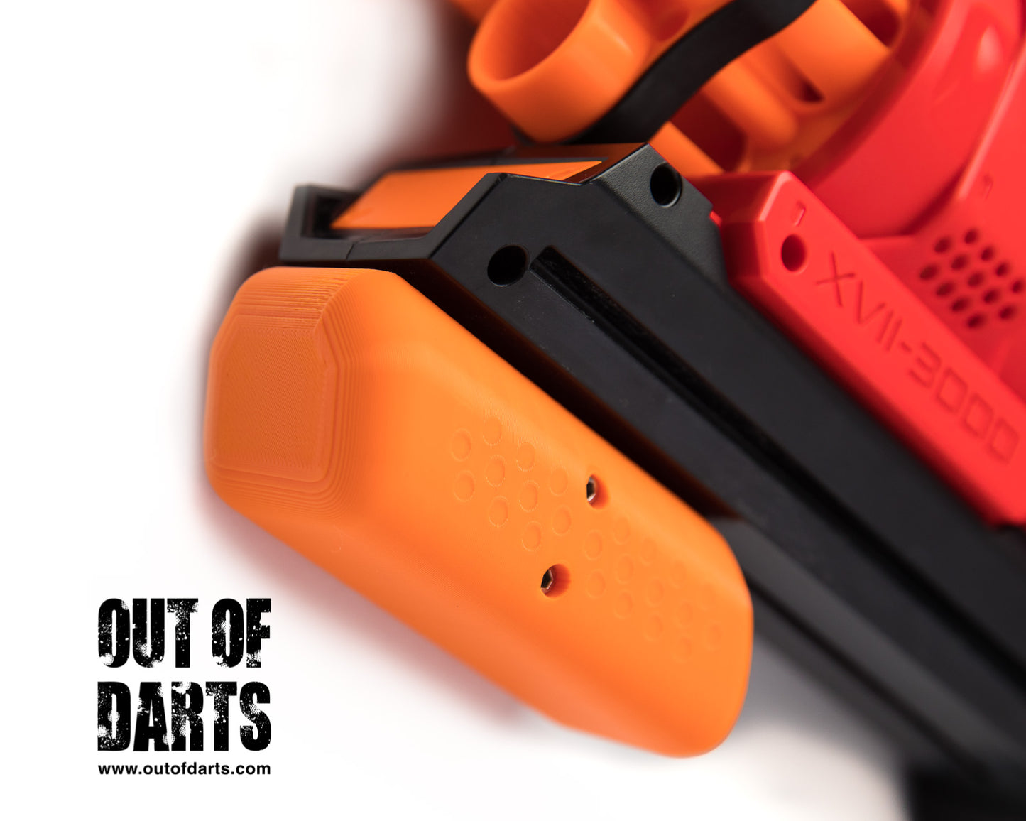 Nerf mod Nerf Artemis "Shotgun" Style Grip 3d Printed - Out of Darts