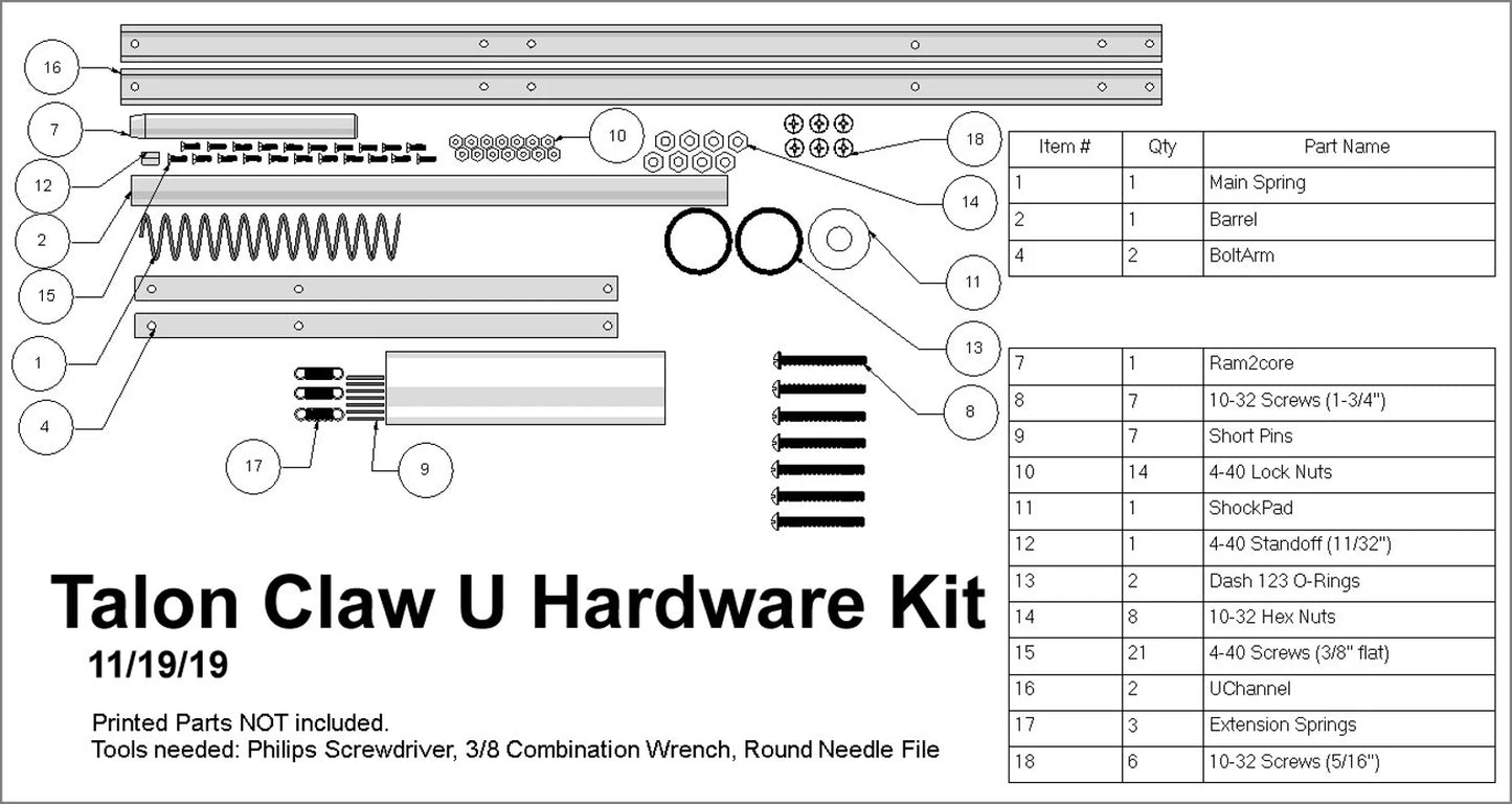 Caliburn U, Talon U, & Rivalburn3 - Hardware Kit